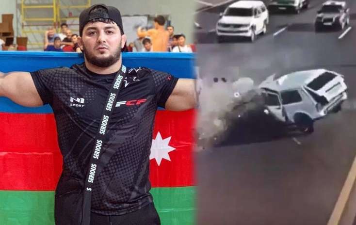 Dünya çempionumuz Fərhad Poladovun düşdüyü qəzadan yeni görüntü - VİDEO