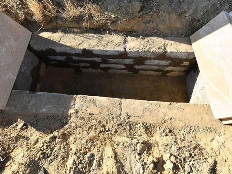 Неприятная находка на могиле в Гяндже - ФОТО