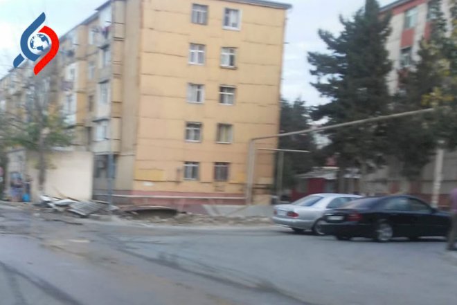 Xırdalanda qalmaqallı dayanacağın hasarı söküldü – Video