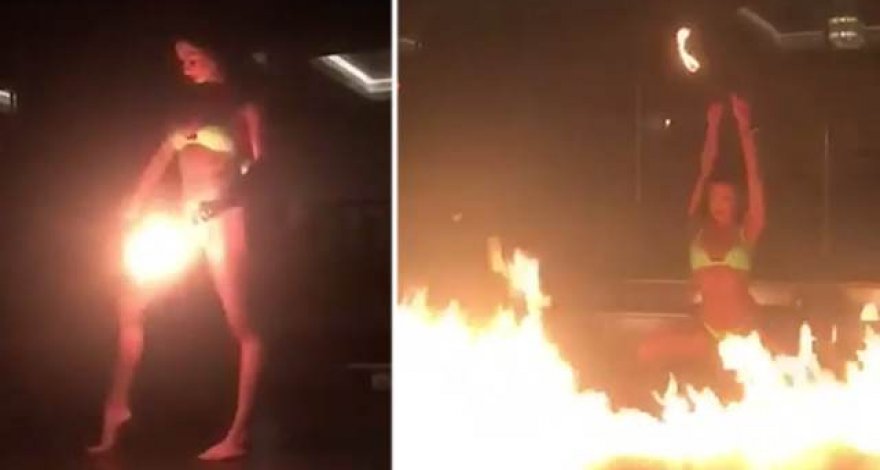 Стриптизерша устроила пожар на сцене ради победы в конкурсе – ВИДЕО