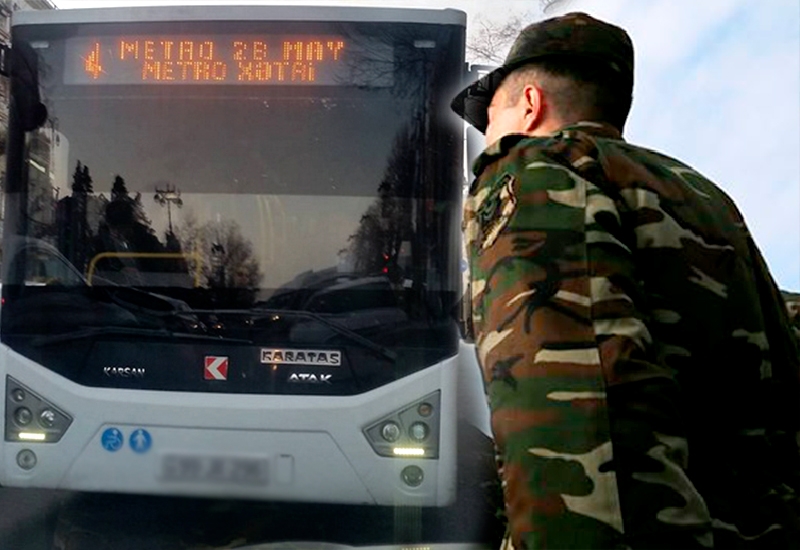 Bakıda avtobus sürücüsü əsgəri təhqir etdi: 