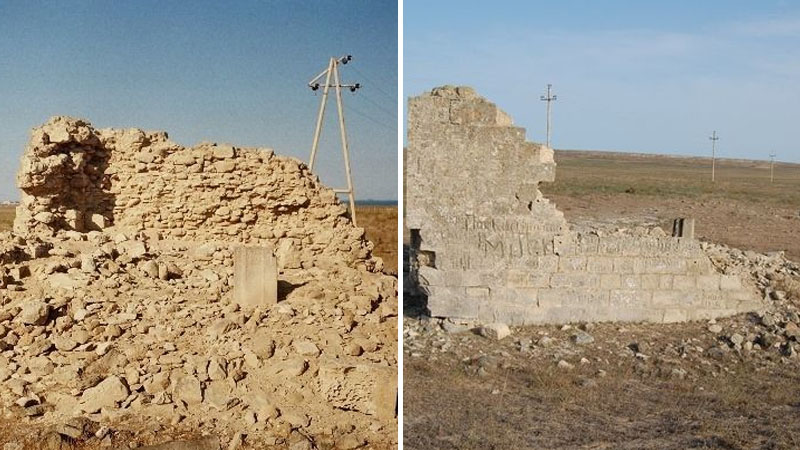 Bakıda özəl şirkət tarixi abidəni yerlə-yeksan etdi (FOTOLAR)