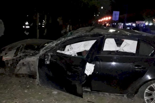 Qubada ağır qəza: BMW-nin təkərləri yerindən çıxdı