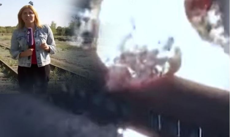 Xoşqədəm Hidayətqızı şok görüntülər yaydı - Ermənilər Azərbaycana gələn qatarı partladıblar (VİDEO)