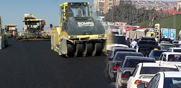 Tıxaclar başlayan kimi yollarda təmir işlərinə də start verildi