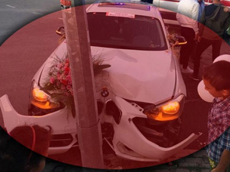 Üzərinə “Üzr istəyirəm mən öküzəm” yazdığı “BMW” ilə qəza törətdi - VİDEO