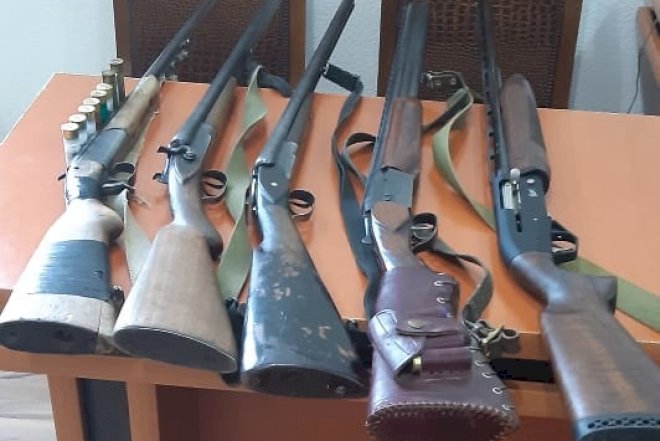 Daha bir ovçu əməliyyatı: 5 ov tüfəngi və 32 patron götürüldü - Foto