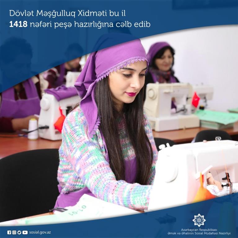 Dövlət Məşğulluq Xidməti bu il 1418 nəfəri peşə hazırlığına cəlb edib