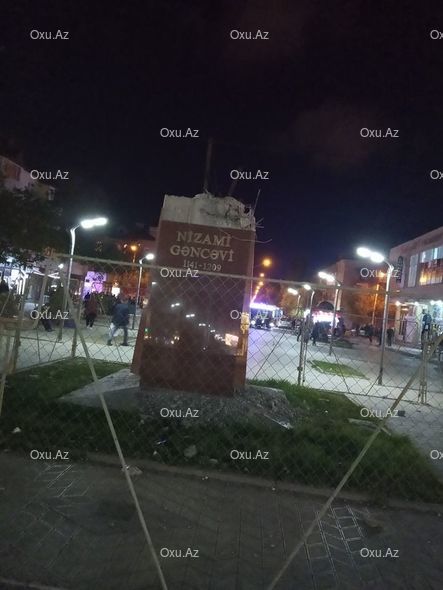 Sumqayıtda Nizami Gəncəvinin heykəli yoxa çıxdı - AÇIQLAMA