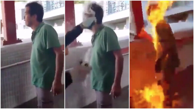 Kişinin üstünə benzin töküb diri-diri yandırdılar - 18+ VİDEO