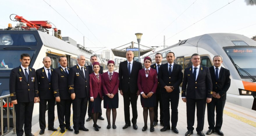 Президент Ильхам Алиев принял участие в открытии железнодорожной станции «Пиршаги» - ОБНОВЛЕНО - ФОТО