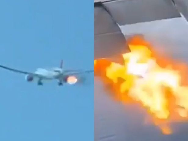 Havada qara tüstüyə bürünən təyyarə təcili eniş etdi - VİDEO