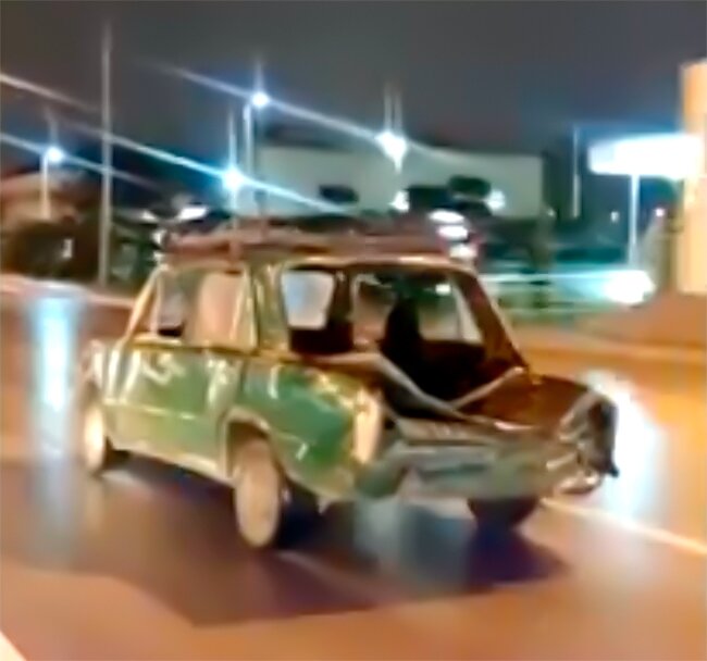 Bakı küçələrində ölüm saçan təhlükəli avtomobil - VİDEO