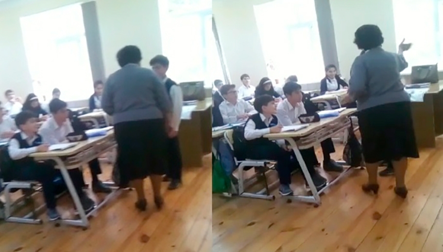 Bakıda müəllim şagirdi döyüb - VİDEO