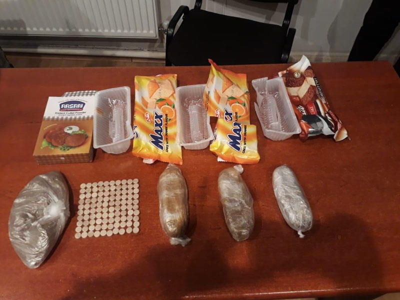 İrandan Azərbaycana gətirilən şirniyyatın içərisindən narkotik çıxdı