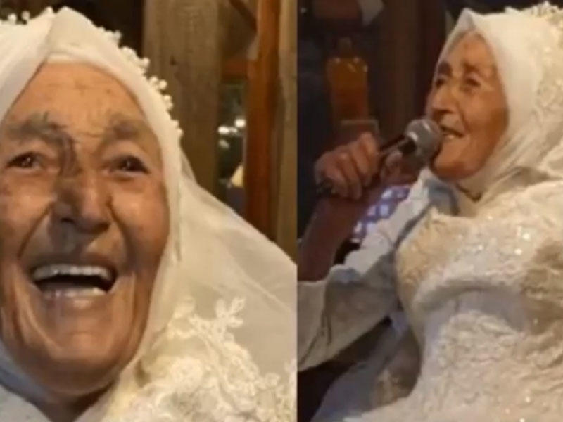 70 il sonra gəlinlik geyindi