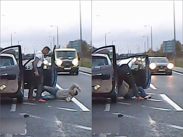 Siqnal verən sürücünü qəddarcasına döydü - VİDEO