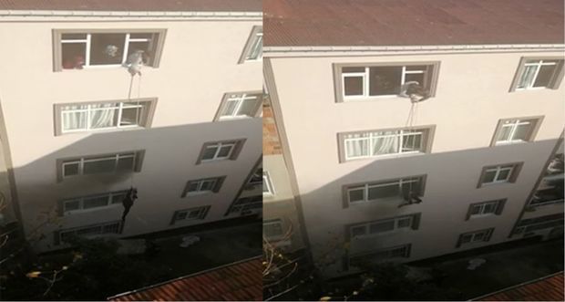 В Стамбуле соседи спасли беременную азербайджанку из горящего здания - ВИДЕО