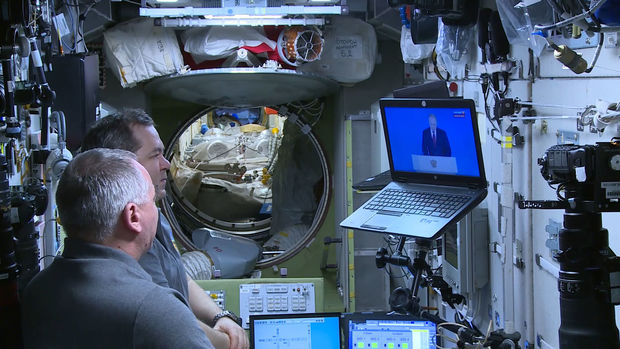 Putinin müraciəti kosmosdan da izlənildi - VİDEO