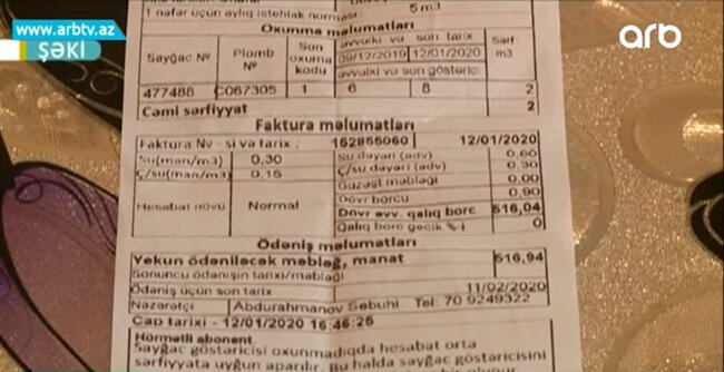 Azərbaycanda 8 il əvvəl dünyasını dəyişən şəxsə 516 manat su borcu yazıldı – VİDEO