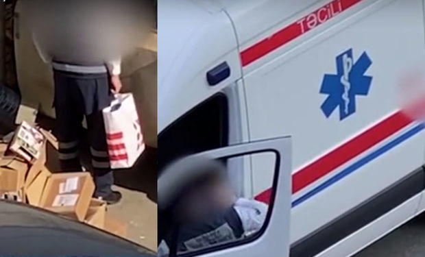 Bakıda təcili tibbi yardım maşınının sürücüsü zibil qutularını eşələdi, araşdırma başladı - RƏSMİ