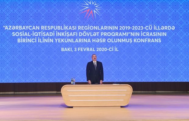 İlham Əliyev Dövlət Proqramının icrasının birinci ilinin yekunlarına həsr olunan konfransda