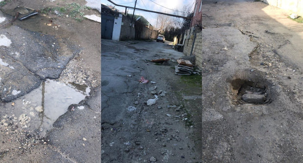 Дорога в сумгайытском поселке в плачевном состоянии - ФОТО/ВИДЕО