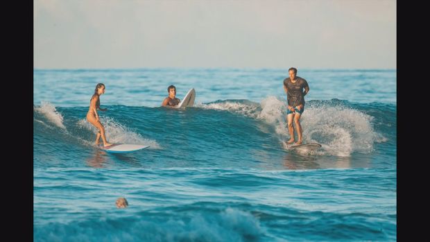 Мужчина сделал предложение любимой во время серфинга - ВИДЕО