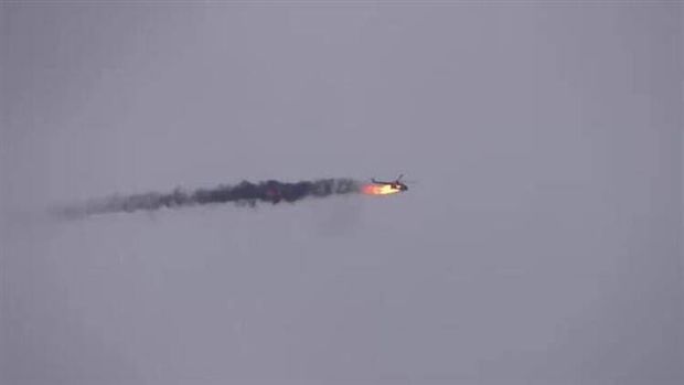 Suriya helikopteri vuruldu - VİDEO