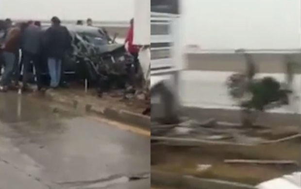 Обнародованы кадры с места тяжелого ДТП в Баку - ВИДЕО