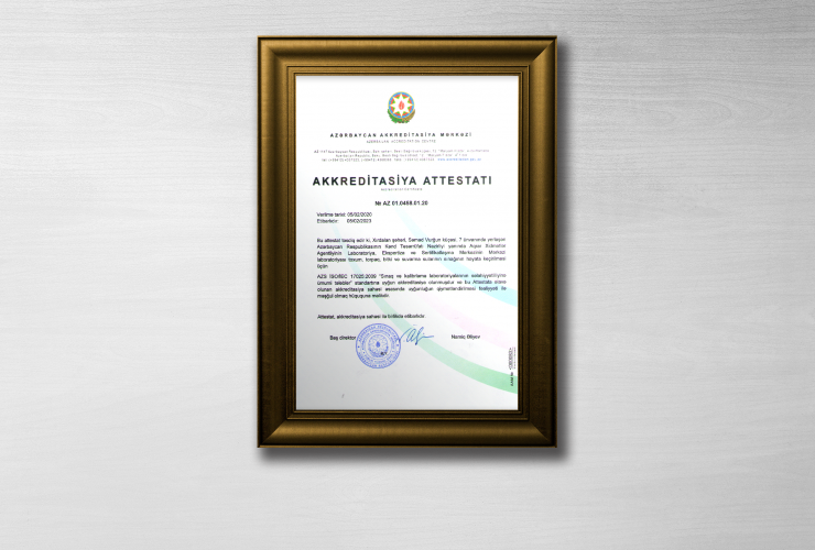 Aqrar Xidmətlər Agentliyinin Laboratoriya, Ekspertiza və Sertifikatlaşdırma Mərkəzinin Mərkəzi laboratoriyası akkreditasiya edilib