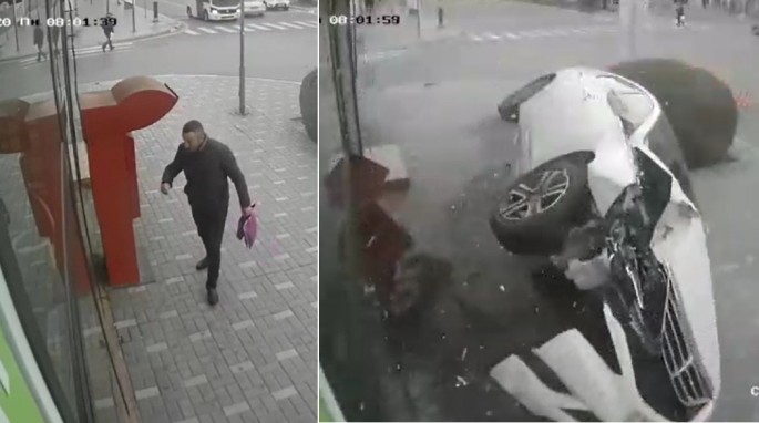 Sumqayıtda ŞOK qəza: piyadanı ölümdən 3 saniyə ayırdı - VİDEO (+16)