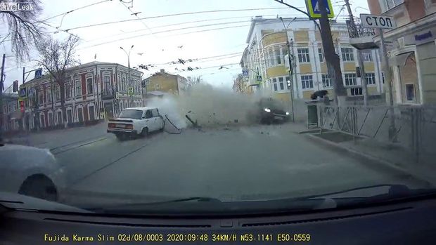 В России авария попала на видеорегистратор – ВИДЕО