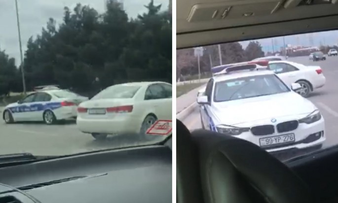 Yol polisi gizlənib radar qurdu- 99 YP 276 - VİDEO