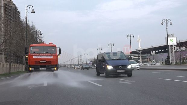Bakıda yollar belə yuyulur – FOTO/VİDEO