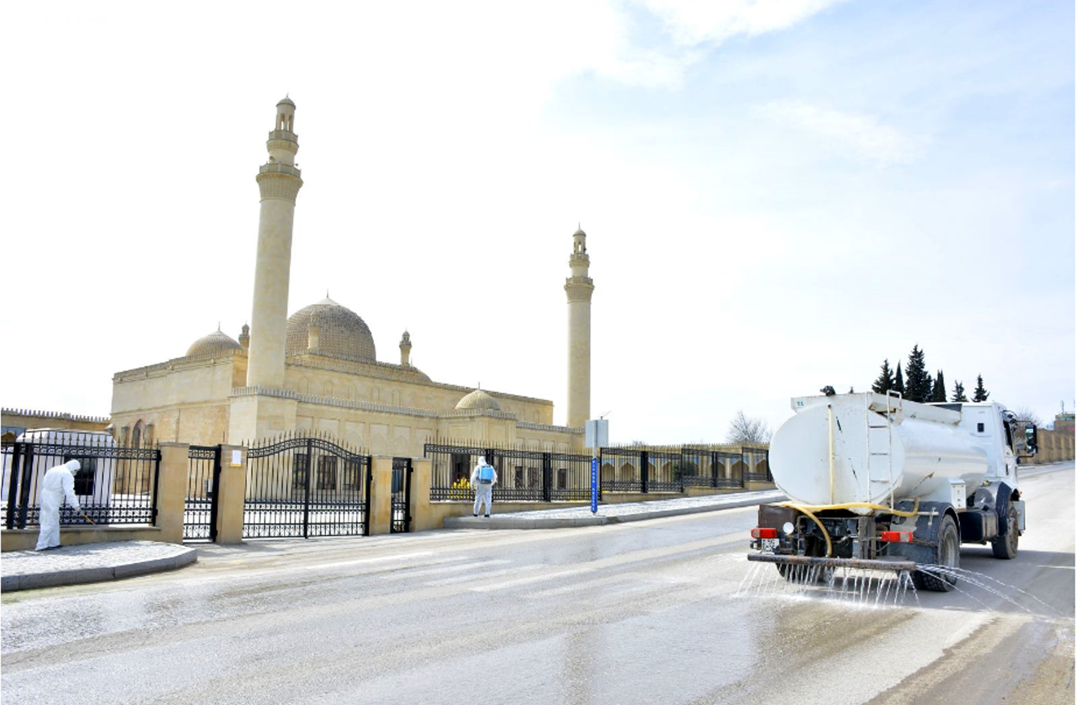 Şamaxı rayonunda koronavirus (COVID-19) infeksiyasına qarşı dezinfeksiya işləri aparılır - FOTOLAR
