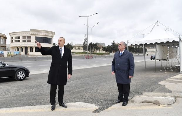 İlham Əliyev Bakı-Sumqayıt yolunun genişləndirilməsi zamanı görülən işlərlə tanış oldu - YENİLƏNİB + FOTO