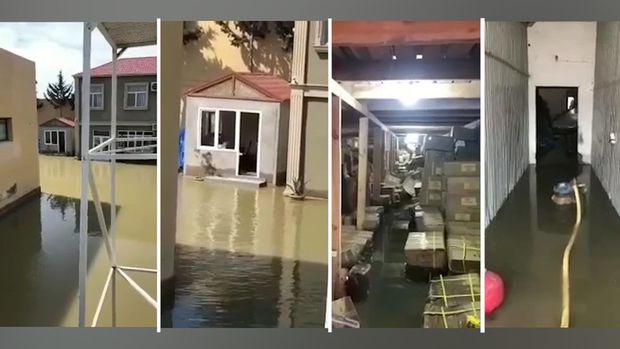 “Meyvəli bazar”da anbarları su altında qaldı - AÇIQLAMA+VİDEO