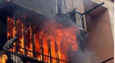 Bakıda çoxmərtəbəli binada yanğın zamanı qadın özünü binadan atdı- ANBAAN VİDEO