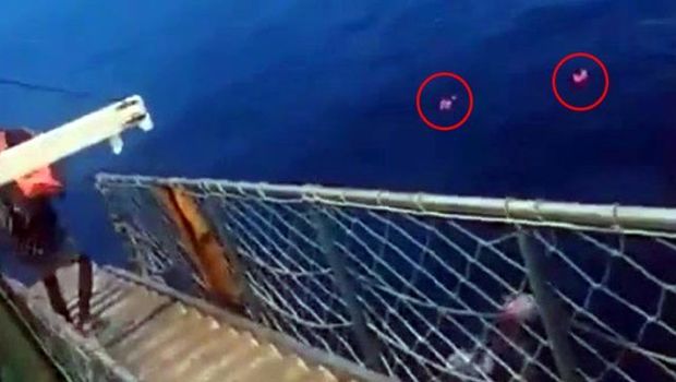 Katerdə koronaviruslu xəstənin olduğunu eşidənlər özlərini dənizə atdılar - VİDEO