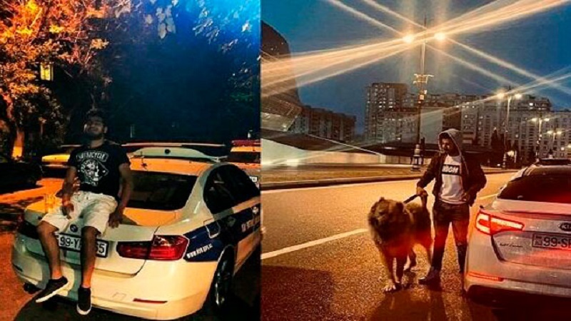 Polis maşınının üstündə şəkil çəkdirən şəxsin cəzası bəlli oldu