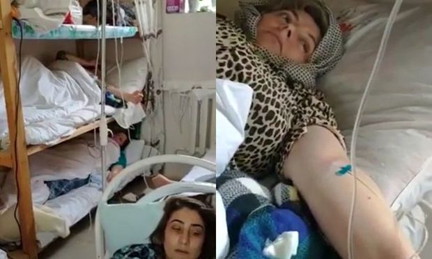 Dərbənddə xəstəxananın infeksiya şöbəsinin tibb bacıları belə müalicə olunur - QALMAQALLI VİDEO