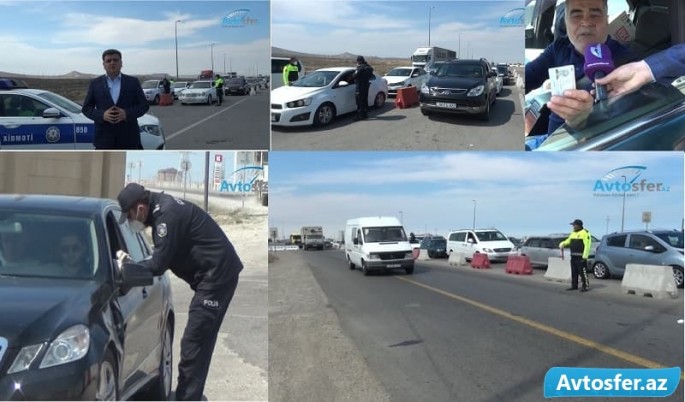 Yol polisinin karantin postlarında nələr baş verir? - Dəqiq yoxlama, pulsuz yemək... VİDEO