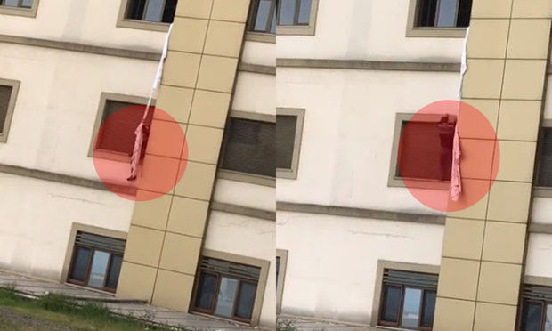 Koronavirus xəstəsi mələfələri birləşdirərək xəstəxanadan qaçmağa çalışdı - VİDEO