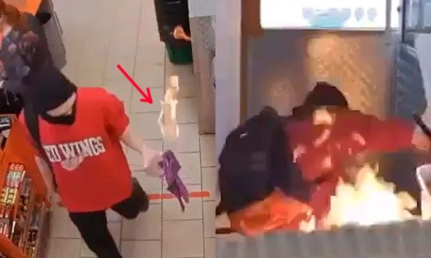 “Molotov kokteyli” ilə araq oğurlamağa gəldi, yanmaqdan son anda qurtuldu - VİDEO