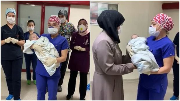 Türkiyənin ən kiçik COVID-19 xəstəsi müalicə olunaraq anasına təhvil verildi