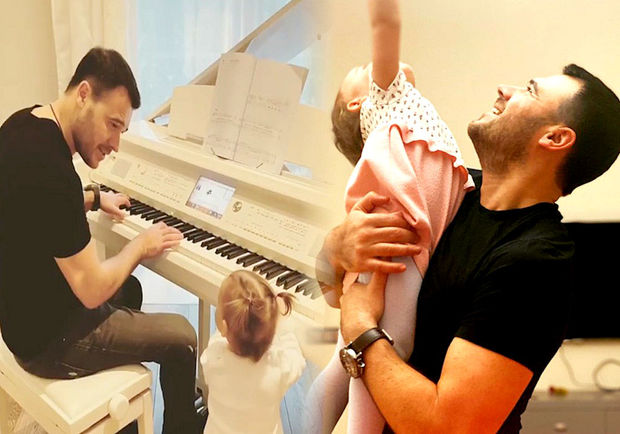 Emin Ağalarov piano arxasına keçib, qızı üçün mahnı oxudu - VİDEO