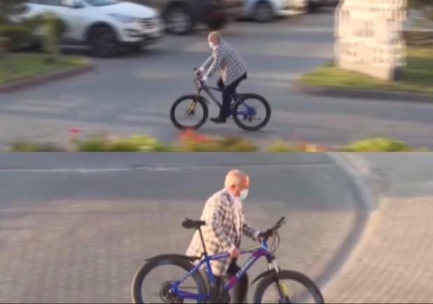 Народный артист добрался до телеканала на велосипеде и выиграл пари - ВИДЕО