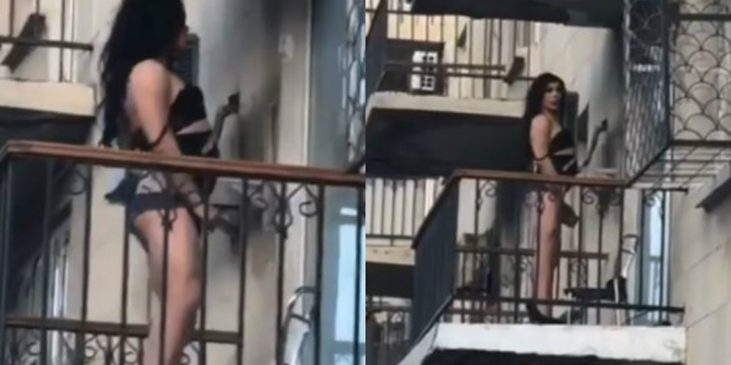 Bakıda biabırçı mənzərə - trans eyvana çıxdı və ... (VİDEO)