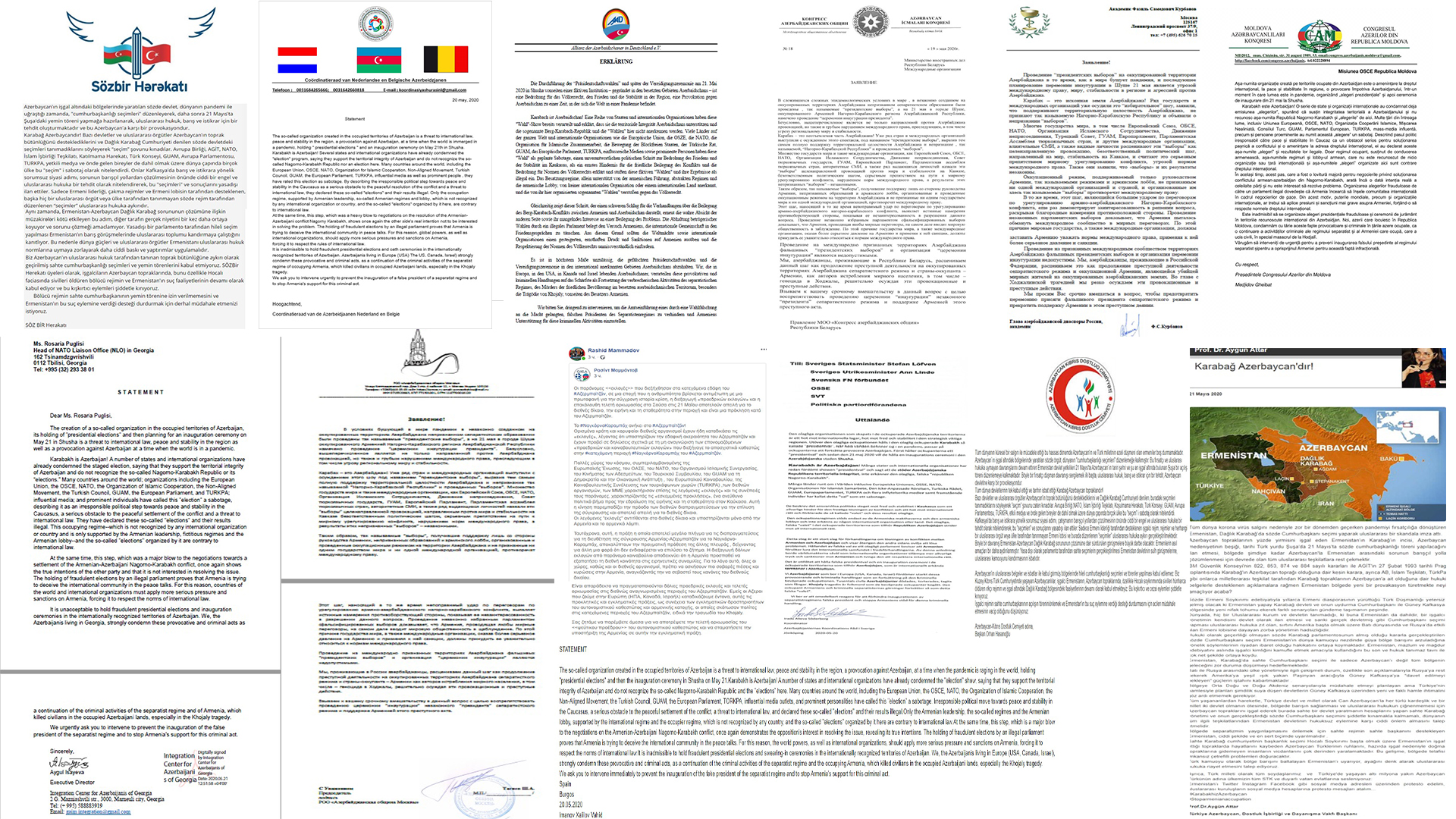 Azərbaycan diasporunun etirazı dünya mətbuatında - LİNKLƏR